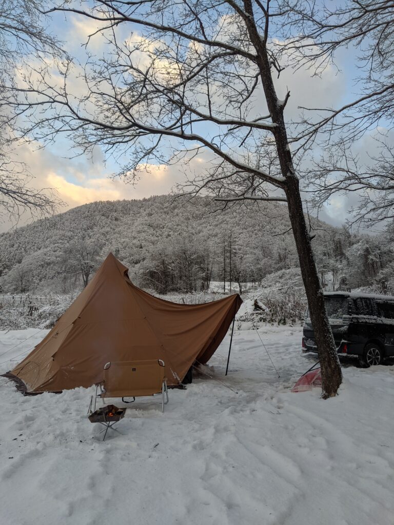 2021年の冬キャンプの朝